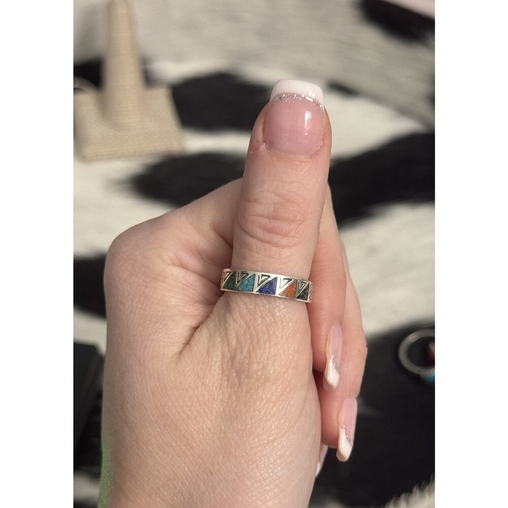 Carolyn Pollack Old Carlisle Sterling Silver Multi-stone Inlaid Ring Turquoise